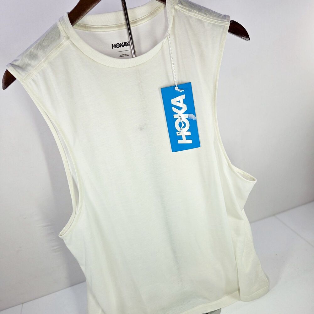 HOKA One One GlideTech Sleeveless Tank Top White Size M New With Tags
